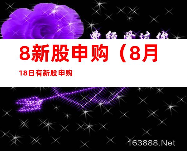 8新股申购（8月18日有新股申购吗）
