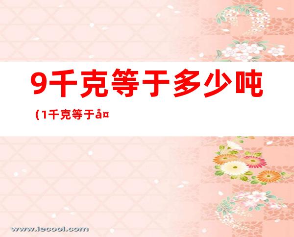 9千克等于多少吨(1千克等于多少吨)