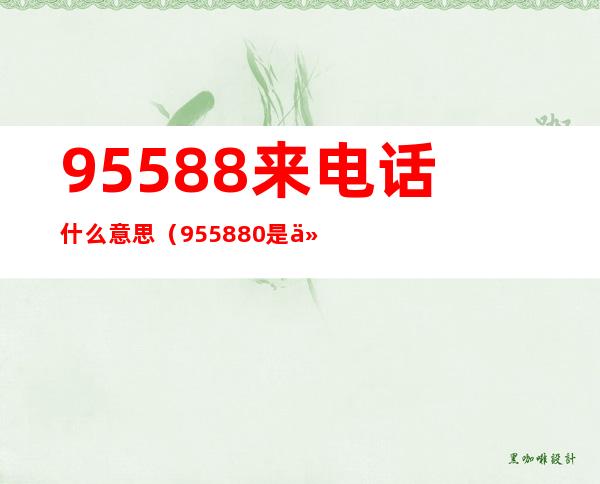 95588来电话什么意思（955880是什么电话）