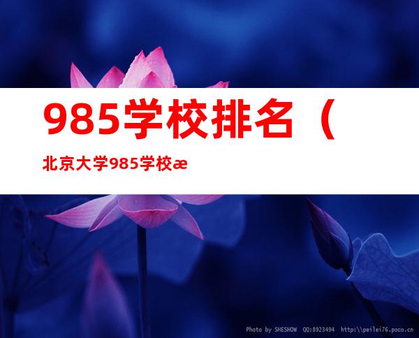 985学校排名(北京大学985学校排名)