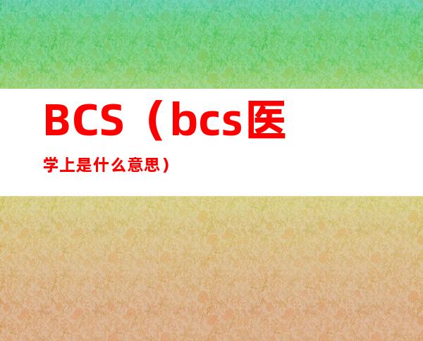 BCS（bcs医学上是什么意思）