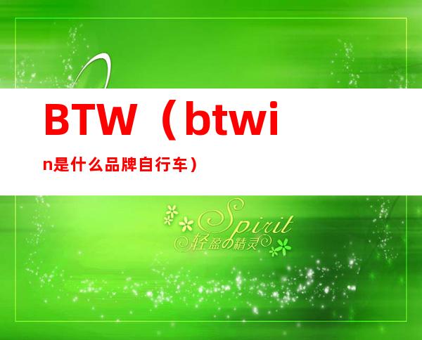 BTW(btwin是什么品牌自行车)