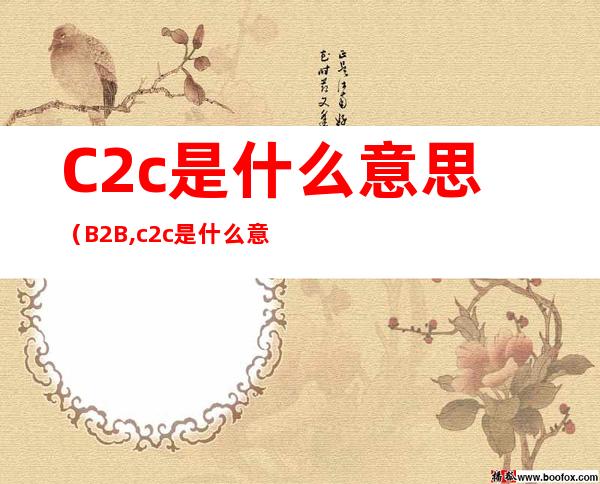 C2c是什么意思（B2B,c2c是什么意思）