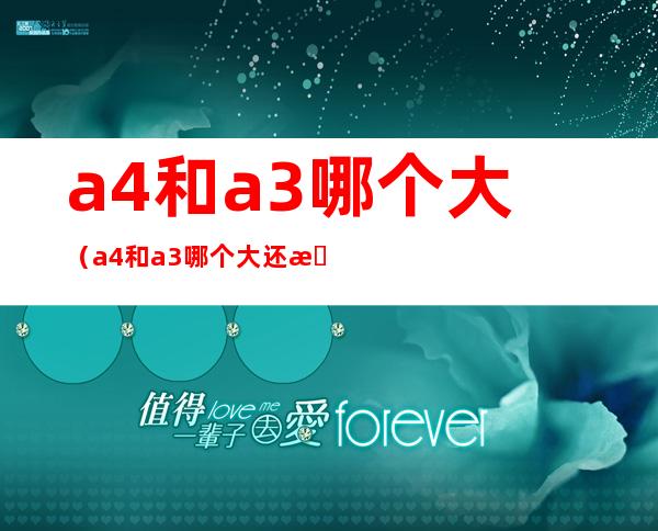 a4和a3哪个大(a4和a3哪个大还有8k)