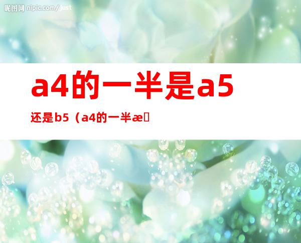 a4的一半是a5还是b5（a4的一半是A5吗）