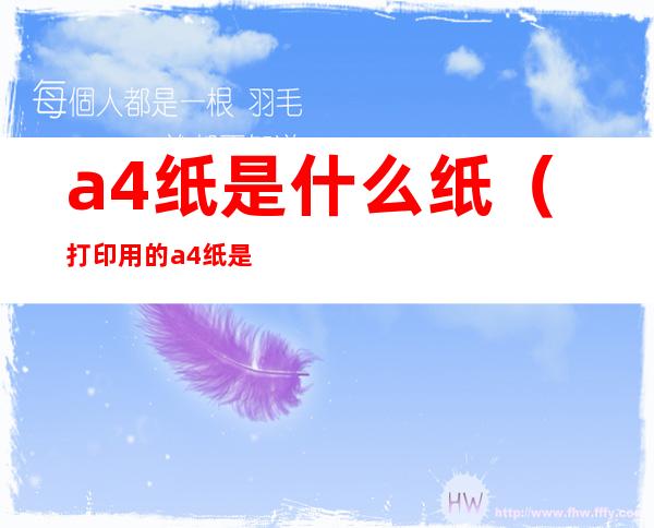 a4纸是什么纸(打印用的a4纸是什么纸)