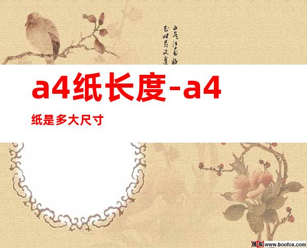 a4纸长度-a4纸是多大尺寸?