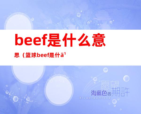 beef是什么意思(篮球beef是什么意思)