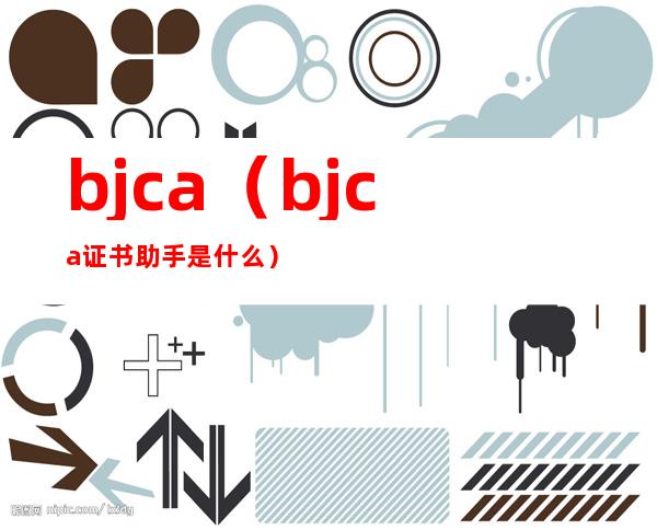 bjca(bjca证书助手是什么)
