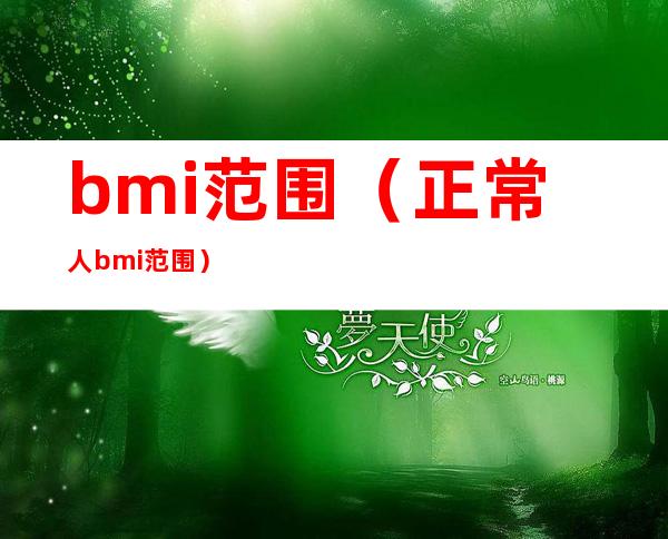 bmi范围(正常人bmi范围)