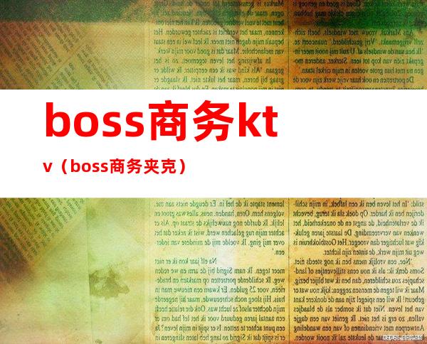 boss商务ktv(boss商务夹克)