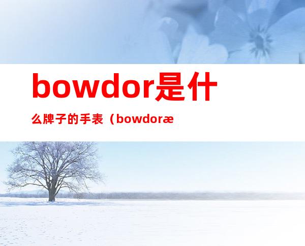 bowdor是什么牌子的手表（bowdor是什么牌子的手表bd99076g）