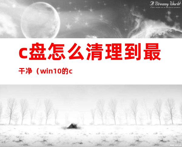 c盘怎么清理到最干净(win10的c盘怎么清理到最干净)