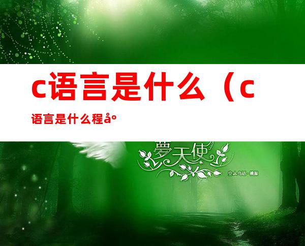 c语言是什么(c语言是什么程序语言)