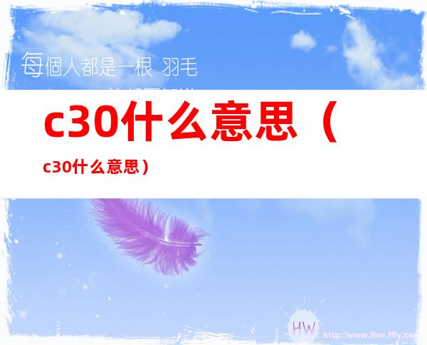 c30什么意思(c30什么意思)