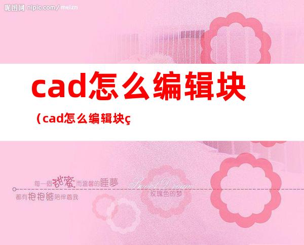 cad怎么编辑块(cad怎么编辑块的名称)