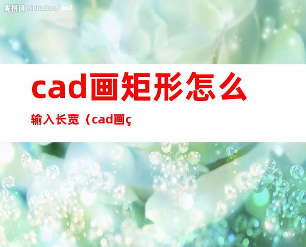 cad画矩形怎么输入长宽(cad画矩形怎么输入长宽2018)