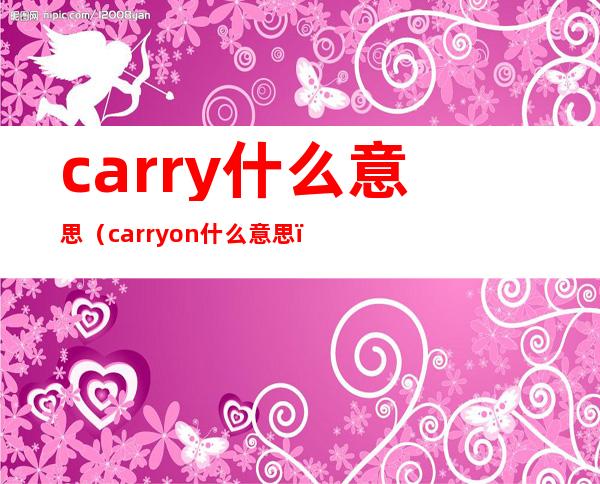 carry什么意思(carry on什么意思)