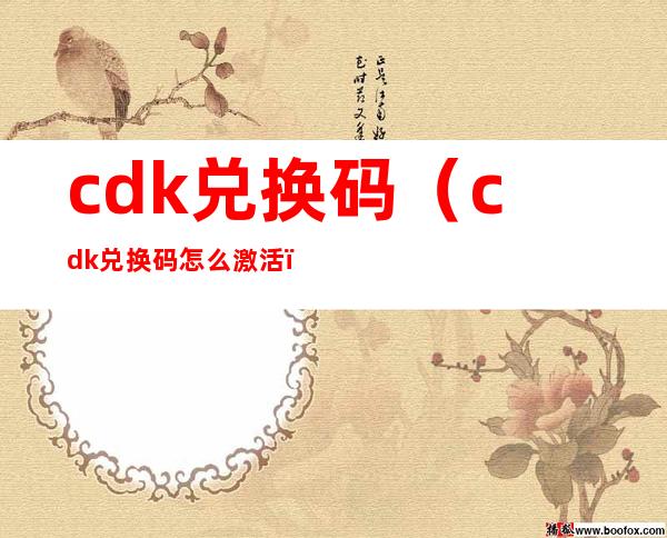cdk兑换码（cdk兑换码怎么激活）