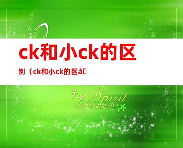 ck和小ck的区别（ck和小ck的区别是什么）