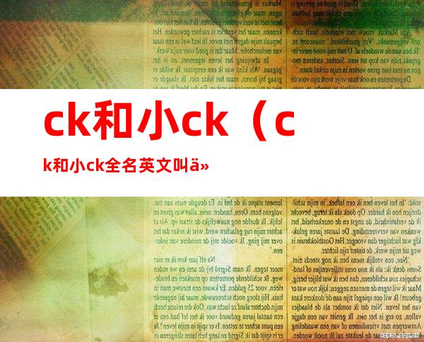 ck和小ck（ck和小ck全名英文叫什么）
