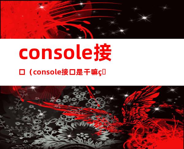 console接口（console接口是干嘛的）