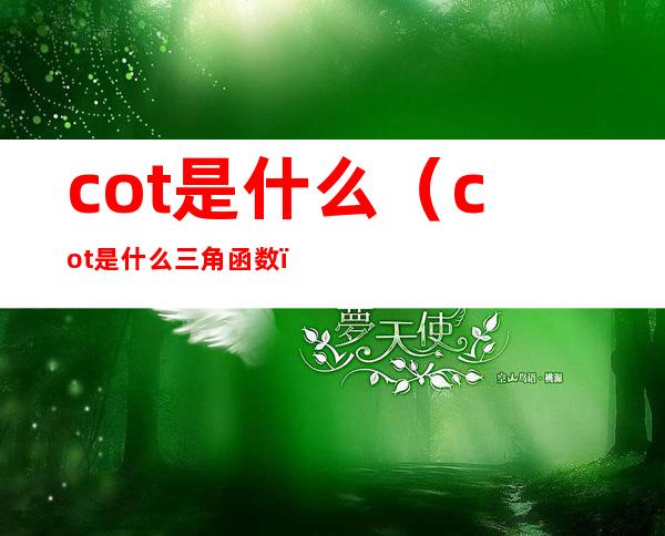 cot是什么（cot是什么三角函数）