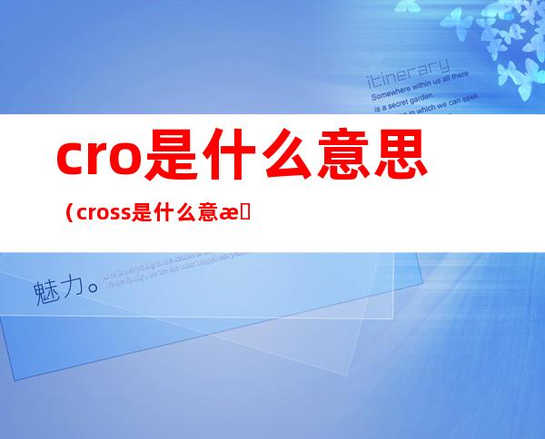 cro是什么意思(cross是什么意思)