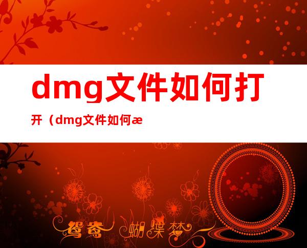 dmg文件如何打开(dmg文件如何打开安装)