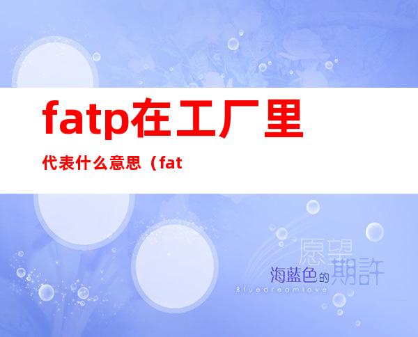 fatp在工厂里代表什么意思(fatp是什么意思)