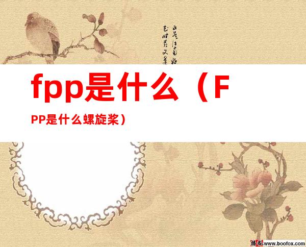 fpp是什么(FPP是什么螺旋桨)