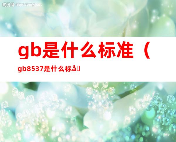 gb是什么标准(gb8537是什么标准)
