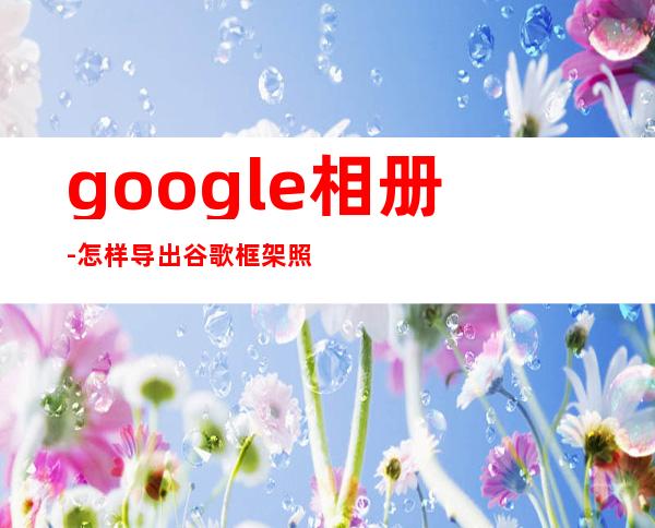 google相册-怎样导出谷歌框架照片和视频