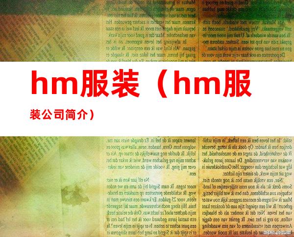 hm服装(hm服装公司简介)