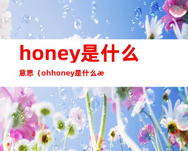 honey是什么意思(oh honey是什么意思)