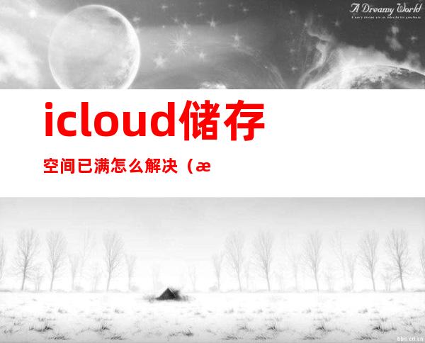 icloud储存空间已满怎么解决(新手机icloud储存空间已满怎么解决)