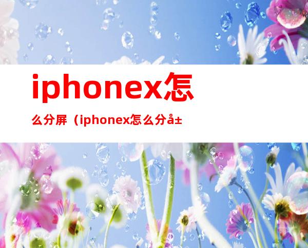 iphonex怎么分屏（iphonex怎么分屏设置）