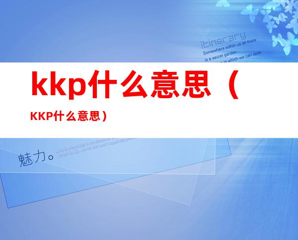 kkp什么意思(KKP什么意思)
