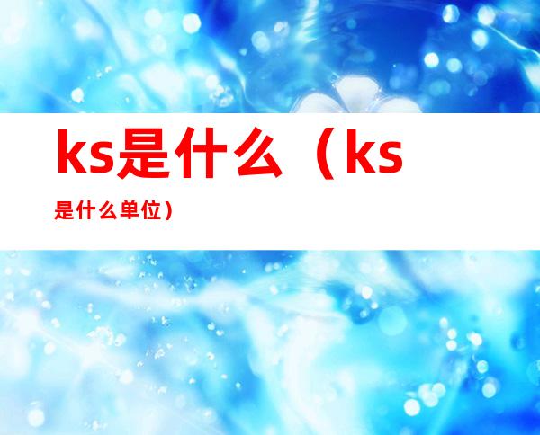 ks是什么(ks是什么单位)