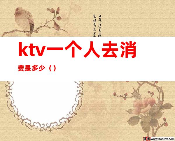 ktv一个人去消费是多少()