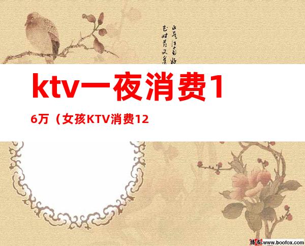 ktv一夜消费16万(女孩KTV消费12万)