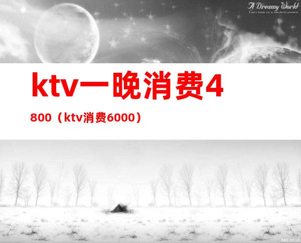 ktv一晚消费4800(ktv消费6000)