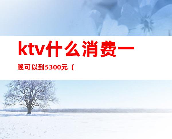 ktv什么消费一晚可以到5300元（ktv一晚上消费多少钱）