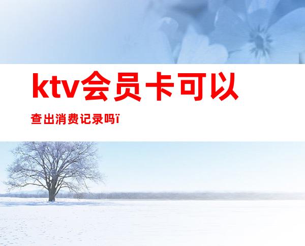 ktv会员卡可以查出消费记录吗(ktv消费记录能查到吗)