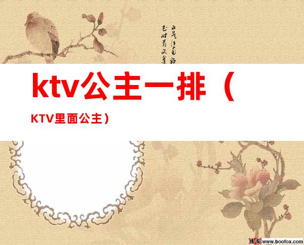 ktv公主一排(KTV里面公主)