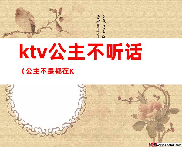 ktv公主不听话(公主不是都在KTV吗)