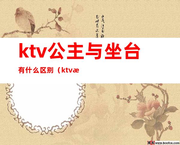 ktv公主与坐台有什么区别（ktv有公主和什么）