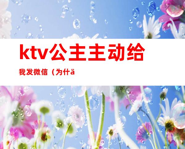 ktv公主主动给我发微信(为什么ktv公主要加人微信)