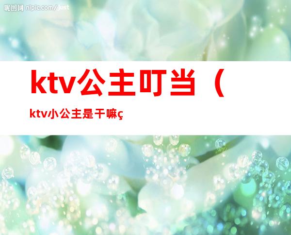 ktv公主叮当(ktv小公主是干嘛的)