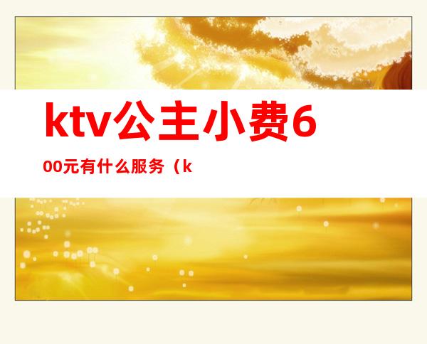 ktv公主小费600元有什么服务(ktv公主小费600元有什么服务嘛)